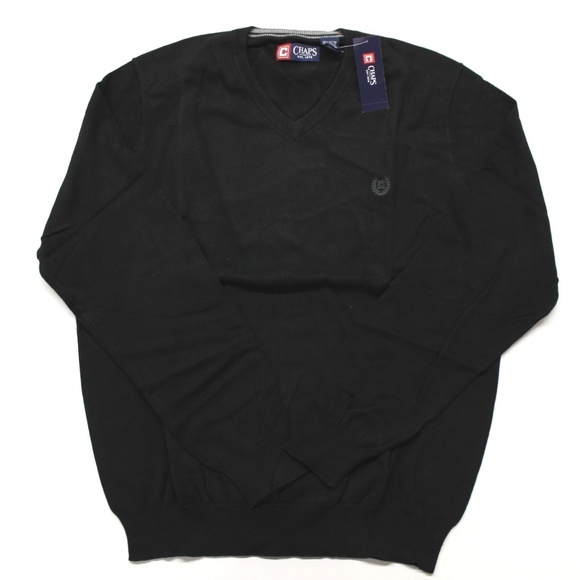 Chaps Other - Chaps Big Sky V-Neck Sweater (63435) Black - XL